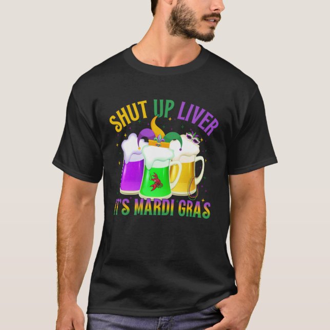 Camiseta Funny Crawfish Boil Mardi Gras Beer Drinking Shut  (Anverso)