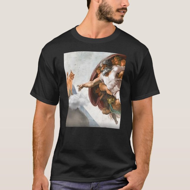 Camiseta Funny Creation of Cat Meme, by Michelangelo (Anverso)