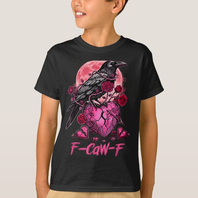 Camiseta Funny Crow F-caw-f Valentines Day Black Bird Fcawf (Anverso)