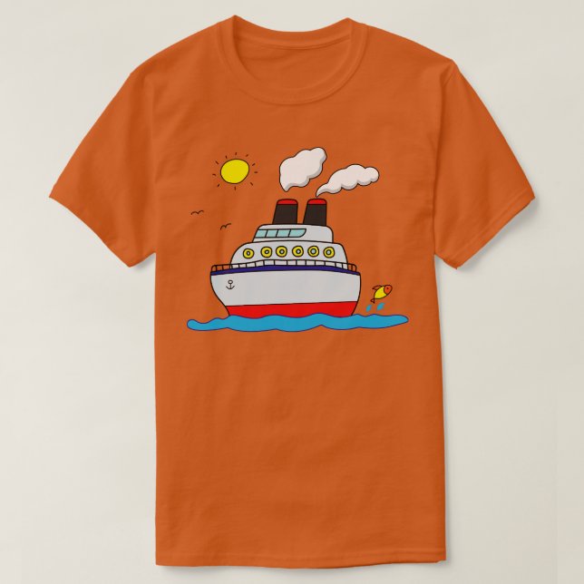 Camiseta Funny Cruise Ship Vela En El Mar (Diseño del anverso)