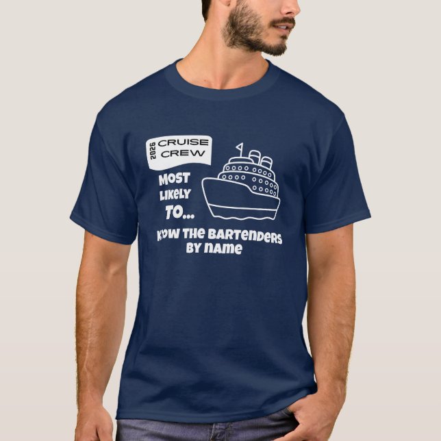 Camiseta Funny Cruise shirt Most Likely Know The Bartenders (Anverso)