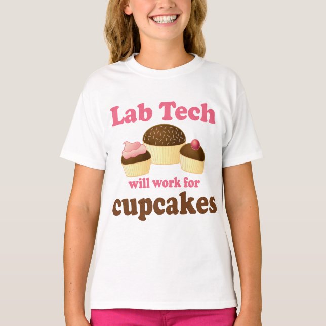 Camiseta Funny Cupcakes Design Lab Tech (Anverso)