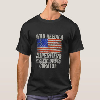 Camiseta Funny Curator Superhero Vintage Tee Para Hombres D