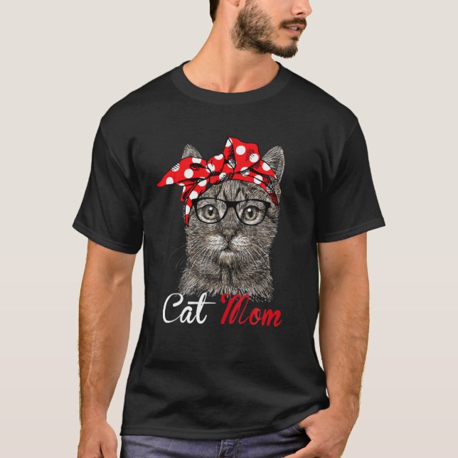 Camiseta Funny Cute Cat Mom For Cat Lovers Cat Owner Mother (Anverso)