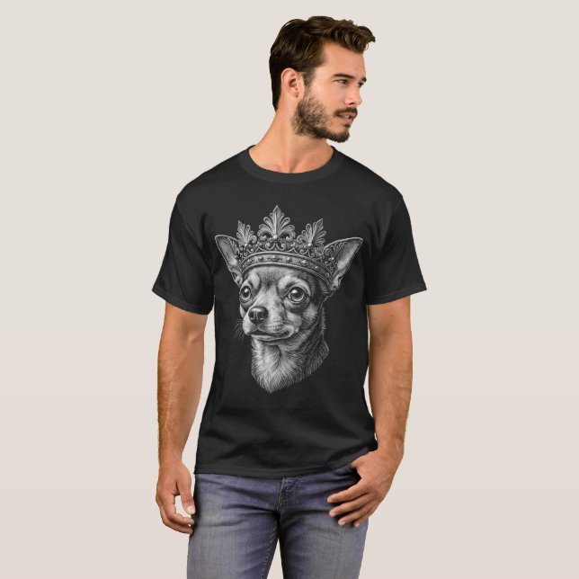 Camiseta Funny Cute Chihuahua Crown Design Majestic Small  (Anverso completo)