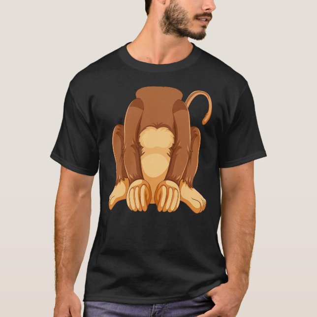 Camiseta Funny Cute chimpanzee Animal Matching Monkey costu (Anverso)