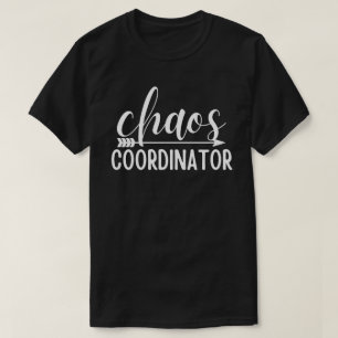Camiseta Funny Cute, diseño de letras, Coordinador de caos
