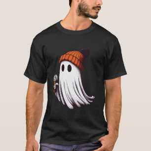 Camiseta Funny Cute Ghost Coffee Lover Pumpkin Tarde Hallow