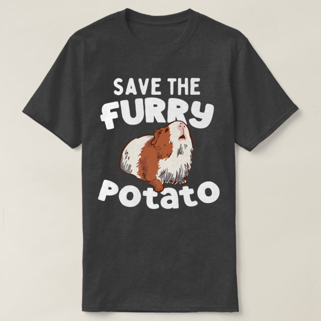 Camiseta Funny Cute Guinea Pig Save The Furry Potato Premiu (Diseño del anverso)