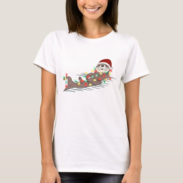 Camiseta Funny Cute Navidades Otter (Anverso)