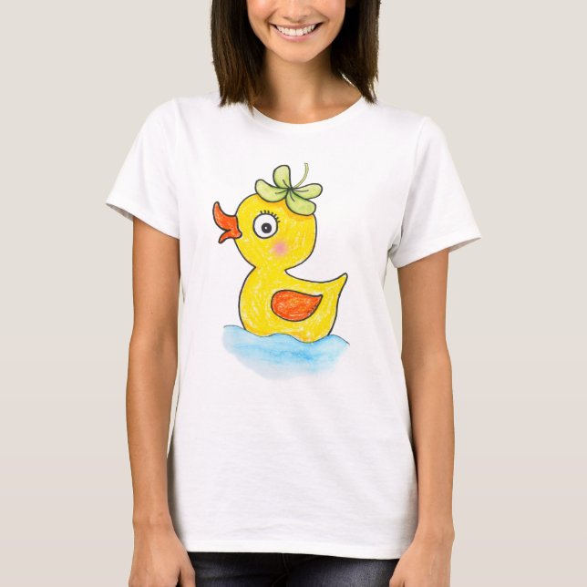 Camiseta Funny Cute Odd Duck with Clover Hat Graphic  (Anverso)