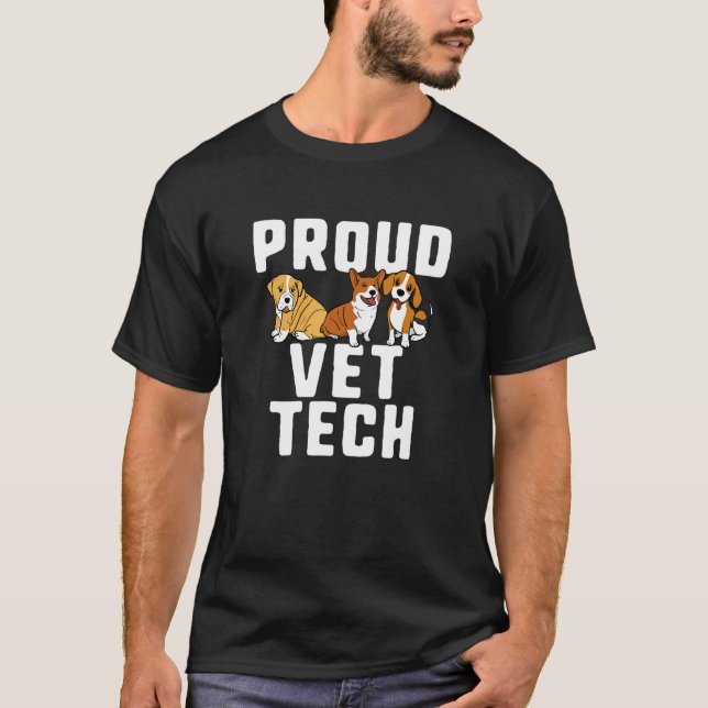 Camiseta Funny Cute Orgulloso Vet Tech Animal Lover Tee (Anverso)