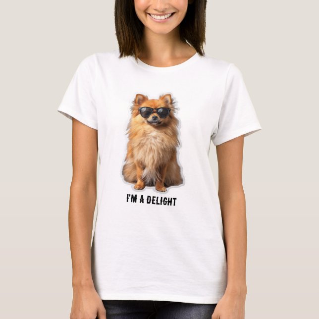 Camiseta Funny Cute Pomeranian Dog I'm a Delight (Anverso)