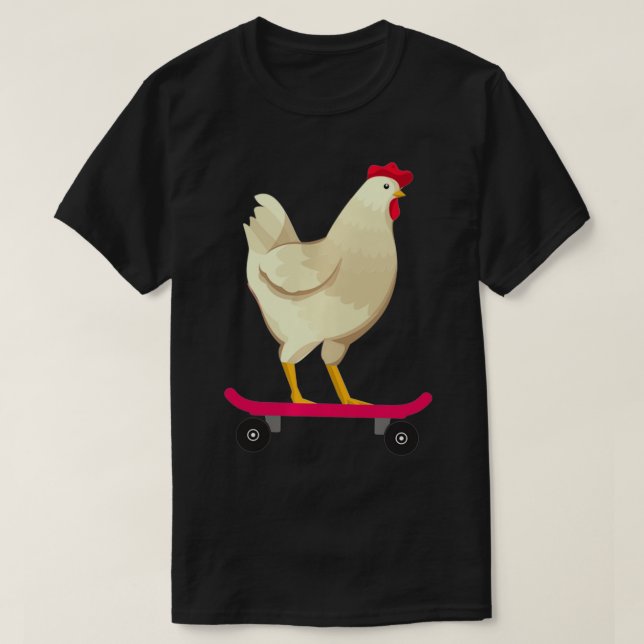 Camiseta Funny Cute Skateboarding Chicken Animal Gift  (Diseño del anverso)