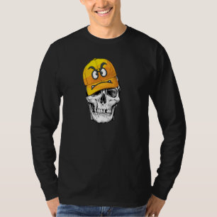 Camiseta Funny Cute Skull Usa Pu Gráfico De Gorra Amarillo 