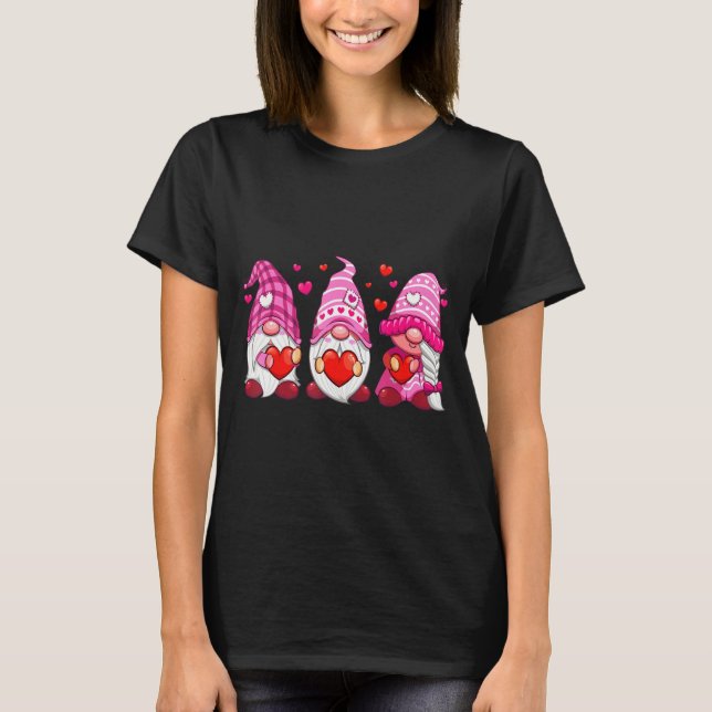 Camiseta Funny Cute Three Gnomies Nk Hearts Matching Vale  (Anverso)