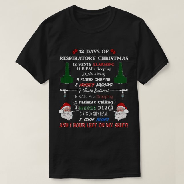 Camiseta Funny D: 12 días de Navidades terapéuticas respira (Diseño del anverso)