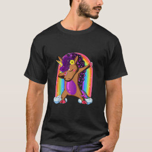 Camiseta Funny Dabbing Afro Unicorn Cute Rainbow Adorable