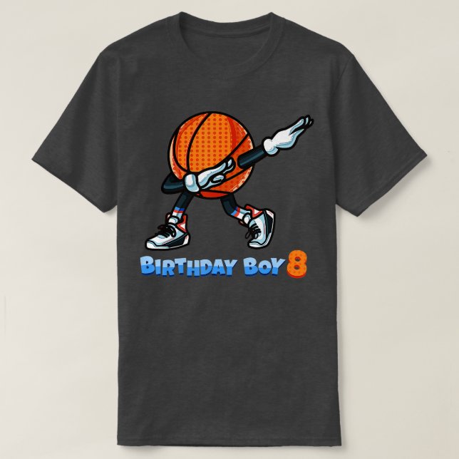 Camiseta Funny Dabbing Basketball Ball 8Cumpleaños Boy 8 Y (Diseño del anverso)