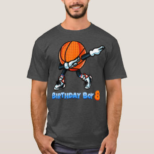 Camiseta Funny Dabbing Basketball Ball 8Cumpleaños Boy 8 Y