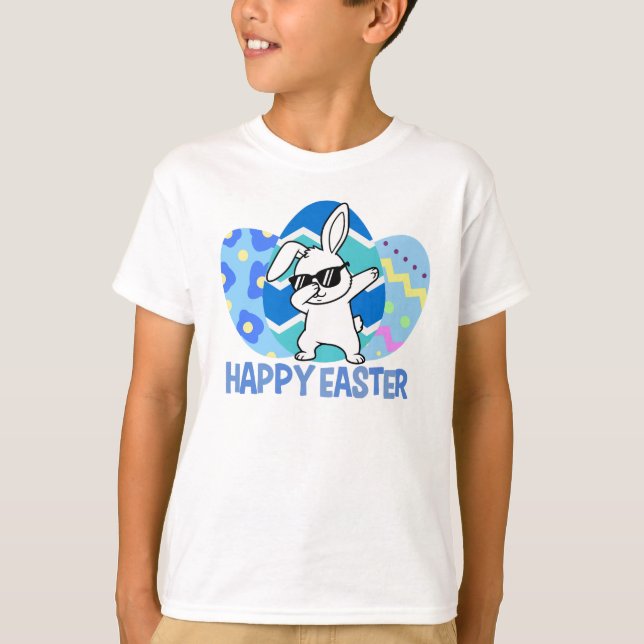 Camiseta Funny Dabbing Bunny Happy Easter T Shirt (Anverso)