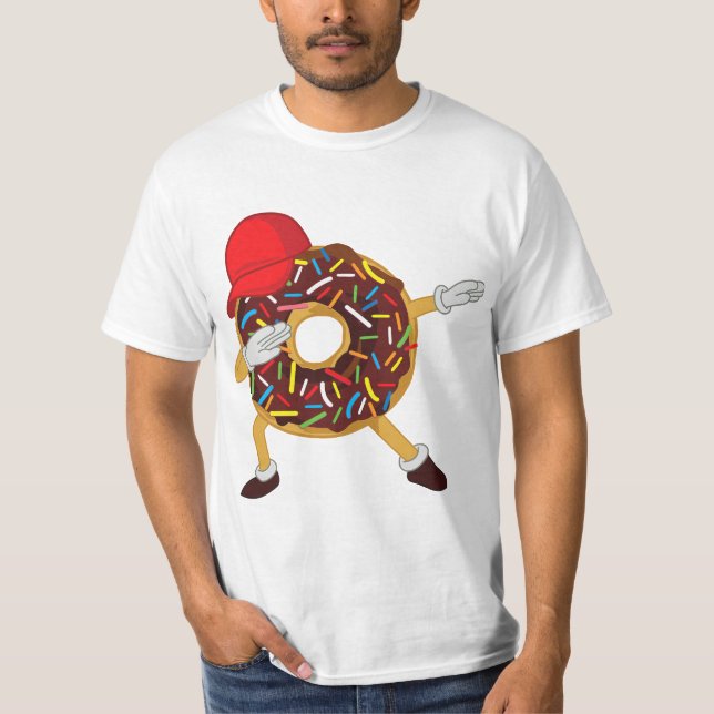 Camiseta Funny Dabbing Chocolate Sprinkles Donut (Anverso)
