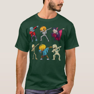 Camiseta Funny Dabbing Halloween Boys Skeleton Zombie Scary