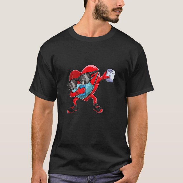 Camiseta Funny Dabbing Hearantine Quarantine Mask Apparel D (Anverso)