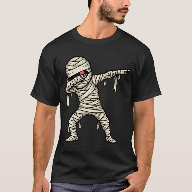 Camiseta Funny Dabbing Mummy Streetwear Halloween Tee Scary (Anverso)