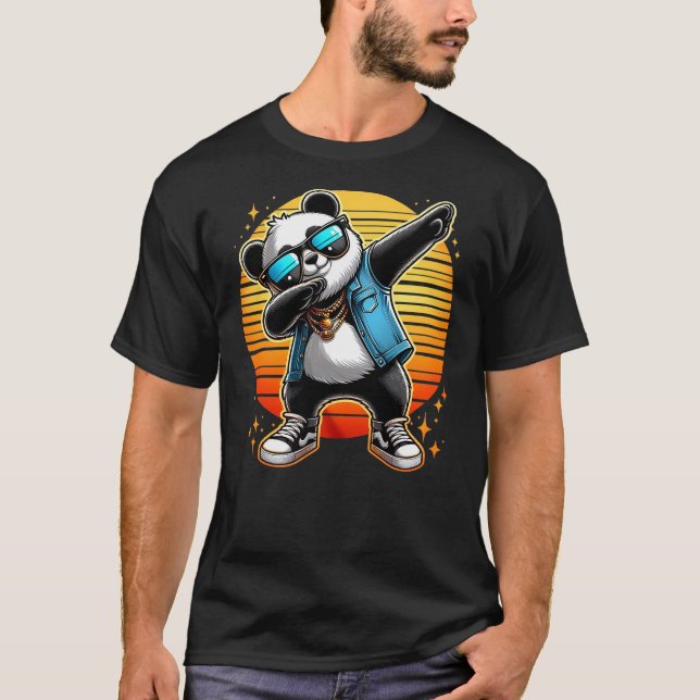 Camiseta Funny Dabbing Panda Wearin a Sunglasses Panda Bear (Anverso)