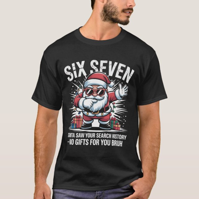 Camiseta Funny Dabbing Santa Saw Your Search History Meme C (Anverso)