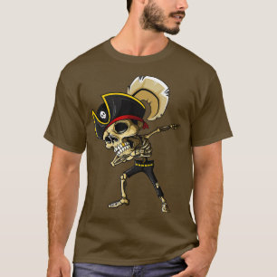 Camiseta Funny Dabbing Skeleton Pirate Halloween Jolly Roge