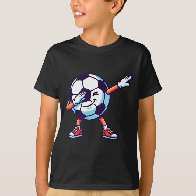 Camiseta Funny Dabbing Soccer Ball Cartoon Srt Gift Kids Bo (Anverso)