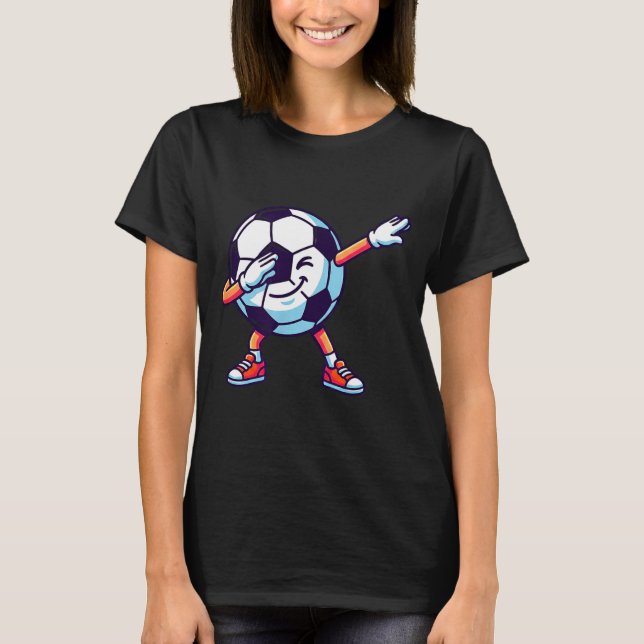 Camiseta Funny Dabbing Soccer Ball Cartoon Srt Gift Kids Bo (Anverso)