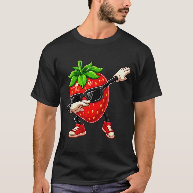 Camiseta Funny Dabbing Strawberry Summer Fruit Lover Men Wo (Anverso)
