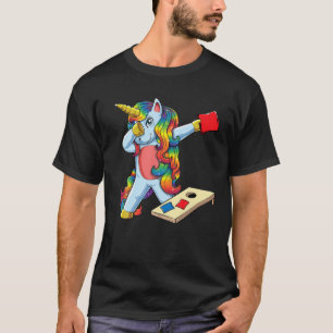 Camiseta Funny Dabbing Unicorn Cornhole Chica Hole Uni