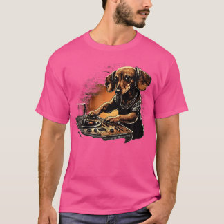 Camiseta Funny Dachshund Cute Dj Electronic Music Edm Fiest