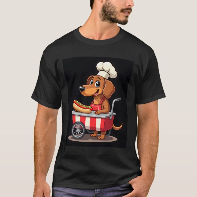 Camiseta Funny Dachshund Dog Hotdog Sandwich Weenie Sausage (Anverso)