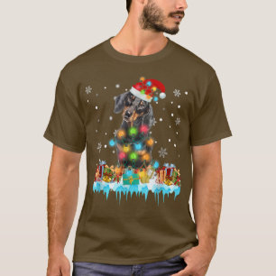 Camiseta Funny Dachshund Dog Tree Christmas Lights Xmas Paj