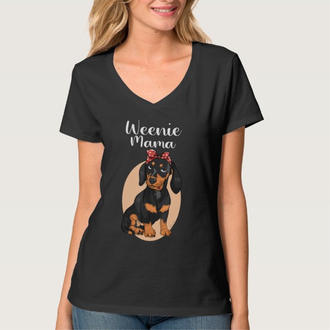 Camiseta Funny Dachshund Mama Weenie Mom For Dog Lover Wein (Anverso)