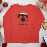 Camiseta Funny Dachshund Santa Clause Holiday Perro Wiener<br><div class="desc">Perrito de perro moreno de pelo largo y moreno de color marrón vestido con un sombrero de Santa. Esta graciosa camiseta de Navidades Dachshund está disponible en muchos estilos, incluyendo camisetas, camisetas de manga larga y capuchas. Divertidas prendas de vestir para los amantes de los perros para su próxima reunión...</div>