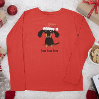 Funny Dachshund Santa Clause Holiday Perro Wiener