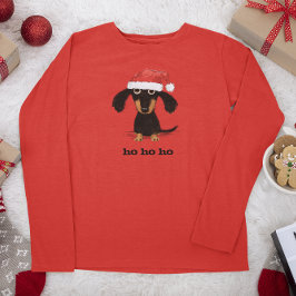 Camiseta Funny Dachshund Santa Clause Holiday Perro Wiener