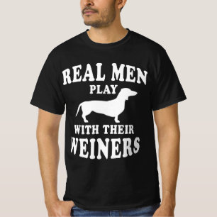 Camiseta Funny Dachshund Weiner Dog Real Men Play With Wei