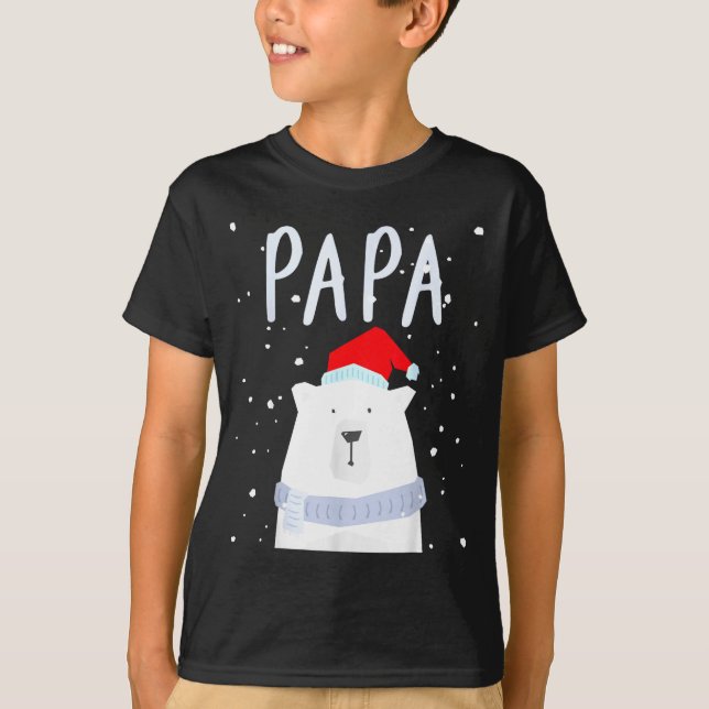 Camiseta Funny Dad Bear Christmas Saint Hat Couples Family  (Anverso)