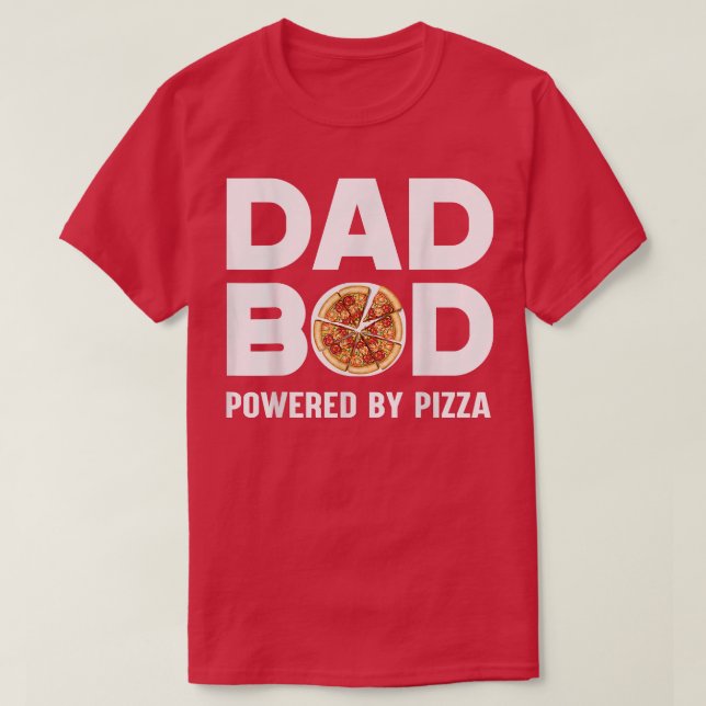 Camiseta Funny Dad Bod Shirt Dad Bod Powered By Pizza Fathe (Diseño del anverso)