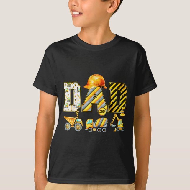 Camiseta Funny Dad Construction Excavator Kids Matching Fam (Anverso)