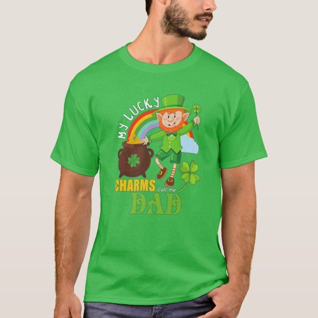 Camiseta Funny Dad Paddy Day St Patricks Lucky Charms Call (Anverso)