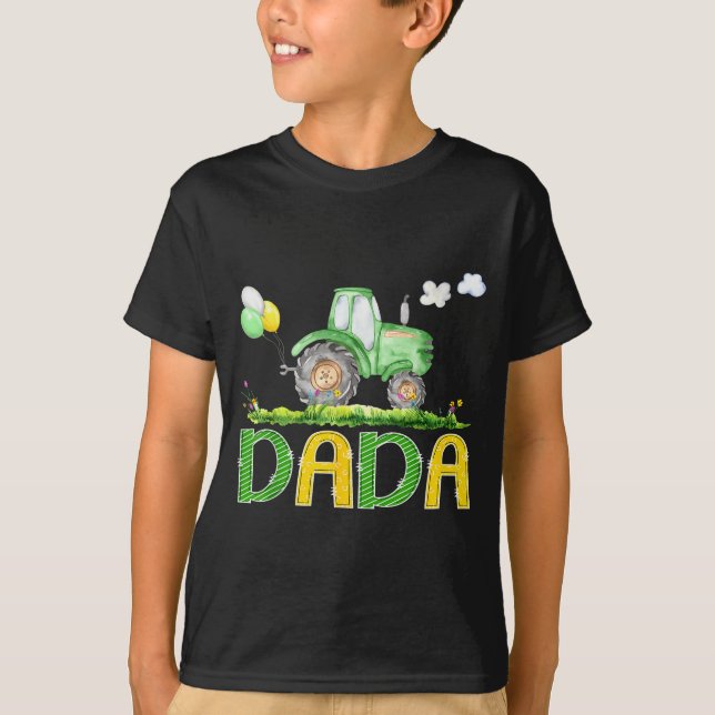 Camiseta Funny Dada Birthday Boy Tractor Farm Truck Matchin (Anverso)