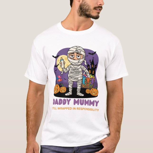 Camiseta Funny Daddy Mummy Halloween T-Shirt for Dads (Anverso)